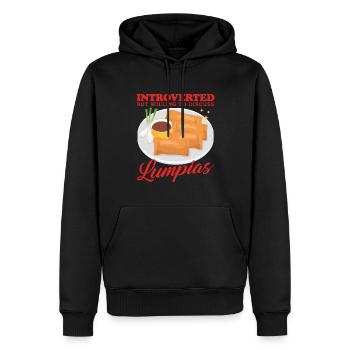 Lumpia Rouleau de Printemps Loempia Cadeau - Sweat à capuche Premium bio Homme - noir - Devant - Nico (187cm)