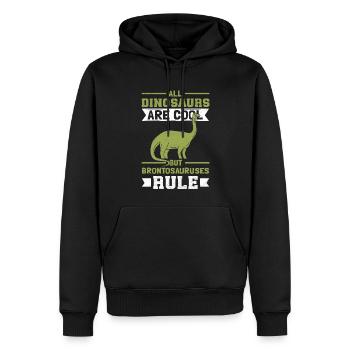 Brontosaurus Dinosaurier Geschenk - Männer Premium Bio Hoodie - Schwarz - Vorne - Nico (187cm)