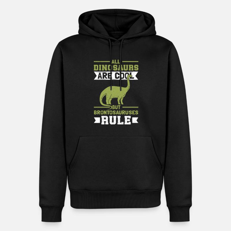 Cadeau de dinosaure Brontosaure - Sweat à capuche Premium bio Homme - noir