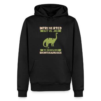 Brontosaurus Dino Geschenk - Männer Premium Bio Hoodie - Schwarz - Vorne - Nico (187cm)