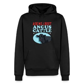Bovins Angus Aberdeen Cadeaux de bovins Angus Aberdeen - Sweat à capuche Premium bio Homme - noir - Devant - Nico (187cm)