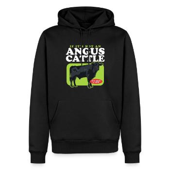 Bovins Aberdeen Bovins Angus Cadeaux Aberdeen Angus - Sweat à capuche Premium bio Homme - noir - Devant - Nico (187cm)