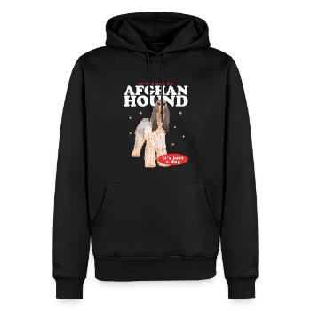 Lévrier afghan chien propriétaire cadeau - Sweat à capuche Premium bio Homme - noir - Devant - Nico (187cm)