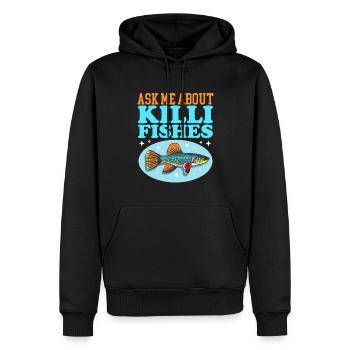 Killifish Egg-laying Toothcarp Gifts - Men’s Premium Organic Hoodie - black - Front - Nico (187cm)