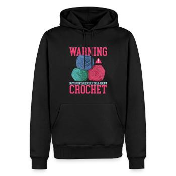Crochet Crochet Crochet Crochet Fil Cadeau - Sweat à capuche Premium bio Homme - noir - Devant - Nico (187cm)