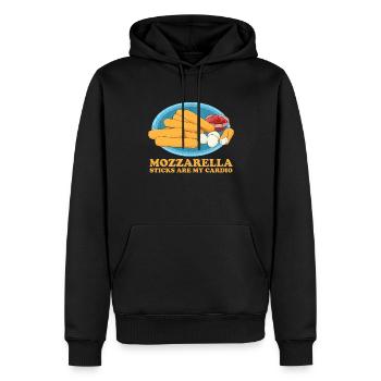 Mozzarella Sticks Käse Käseliebhaber Geschenk - Männer Premium Bio Hoodie - Schwarz - Vorne - Nico (187cm)
