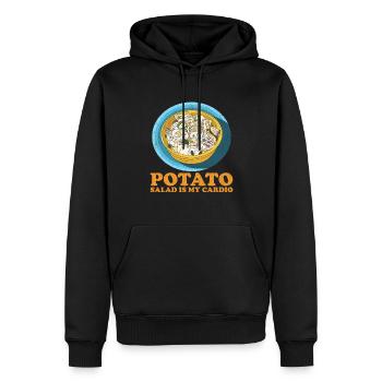 Salade de pommes de terre Cadeau de salade de pommes de terre - Sweat à capuche Premium bio Homme - noir - Devant - Nico (187cm)