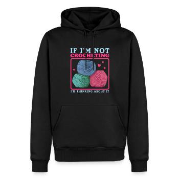 Crochet Crochet Crochet Crochet Fil Cadeau - Sweat à capuche Premium bio Homme - noir - Devant - Nico (187cm)