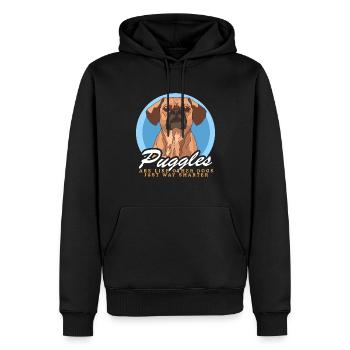 Puggle Hundebesitzer Hundehalter Geschenk - Männer Premium Bio Hoodie - Schwarz - Vorne - Nico (187cm)