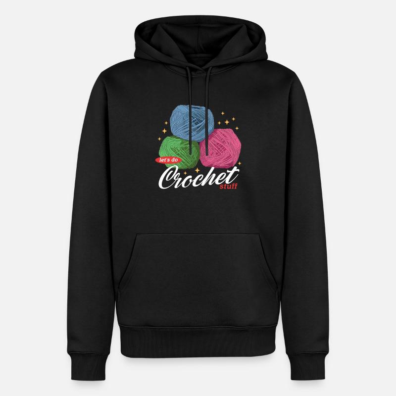crochet crochet cadeau - Sweat à capuche Premium bio Homme - noir
