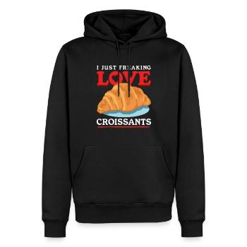 Croissant Hörnchen Gipfeli Beugel Geschenke - Männer Premium Bio Hoodie - Schwarz - Vorne - Nico (187cm)