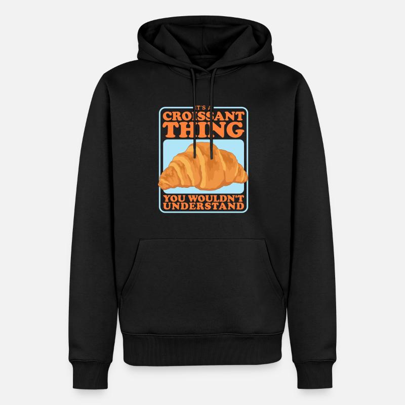 Croissant Gipfeli Hörnchen Beugel Geschenke - Männer Premium Bio Hoodie - Schwarz