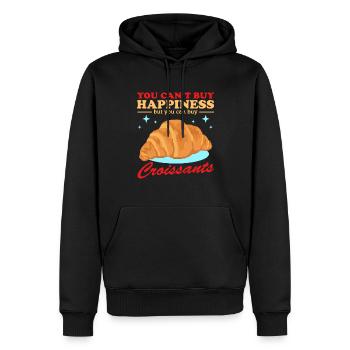 Croissant Beugel Croissant Croissant Cadeau - Sweat à capuche Premium bio Homme - noir - Devant - Nico (187cm)