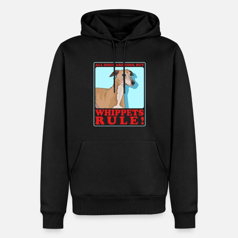 Whippet Petit lévrier anglais Cadeau - Sweat à capuche Premium bio Homme - noir