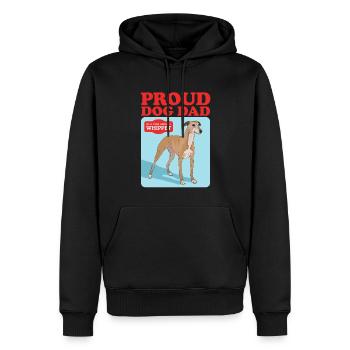 Whippet Dad Petit lévrier anglais Cadeau - Sweat à capuche Premium bio Homme - noir - Devant - Nico (187cm)