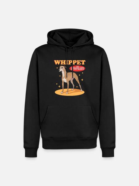 Whippet Petits Lévriers Anglais Cadeaux - Sweat à capuche Premium bio Homme - noir