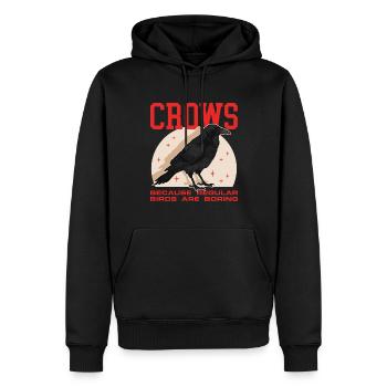 Corbeaux Oiseaux Corbeaux Cadeaux - Sweat à capuche Premium bio Homme - noir - Devant - Nico (187cm)