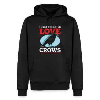 Corbeaux noirs Corbeaux Oiseaux Cadeaux - Sweat à capuche Premium bio Homme - noir - Devant - Nico (187cm)