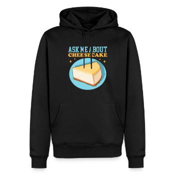 Käsekuchen Quarkkuchen Cheesecake Geschenk - Männer Premium Bio Hoodie - Schwarz - Vorne - Nico (187cm)
