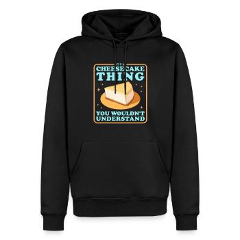 Käsekuchen Cheesecake Geschenke - Männer Premium Bio Hoodie - Schwarz - Vorne - Nico (187cm)