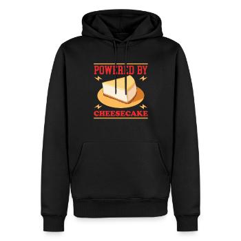 Käsekuchen Quarkkuchen Geschenk - Männer Premium Bio Hoodie - Schwarz - Vorne - Nico (187cm)