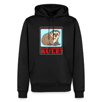 Plumploris Slow Lorises Geschenk - Männer Premium Bio Hoodie - Schwarz - Vorne - Nico (187cm)