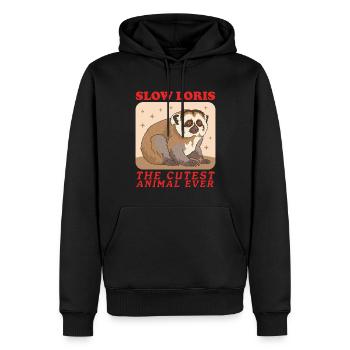 Plumploris Plumplori Slow Lorises Geschenk - Männer Premium Bio Hoodie - Schwarz - Vorne - Nico (187cm)