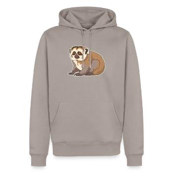 Plumploris Slow Lorises Plumplori Geschenk - Männer Premium Bio Hoodie - Taupe - Vorne - Nico (187cm)