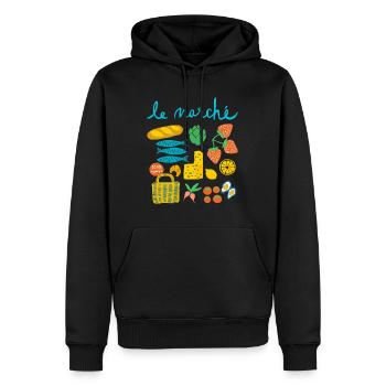 Market France Sardines Girl Summer Women - Men’s Premium Organic Hoodie - black - Front - Nico (187cm)