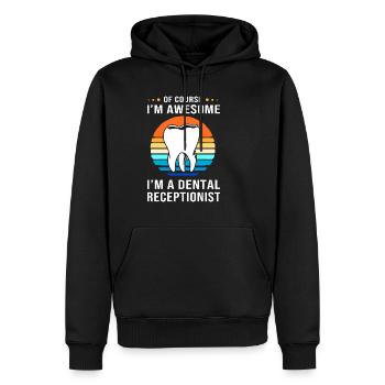 Réceptionniste Dentiste Dentiste dentaire - Sweat à capuche Premium bio Homme - noir - Devant - Nico (187cm)