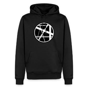 lignes - Sweat à capuche Premium bio Homme - noir - Devant - Nico (187cm)