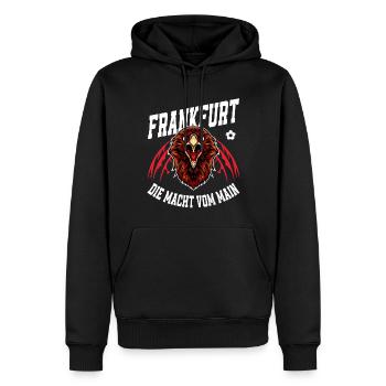 Idée cadeau pour les fans de football de Francfort Macht Main - Sweat à capuche Premium bio Homme - noir - Devant - Nico (187cm)