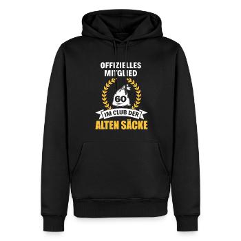 60. Geburtstag Geschenk Club der alten Säcke - Männer Premium Bio Hoodie - Schwarz - Vorne - Nico (187cm)