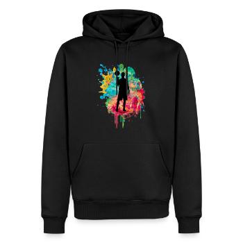 Basketball Spieler - Männer Premium Bio Hoodie - Schwarz - Vorne - Nico (187cm)