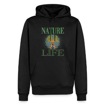 Arbre de Vie pour les Amoureux de la Nature Amoureux de la Nature - Sweat à capuche Premium bio Homme - noir - Devant - Nico (187cm)
