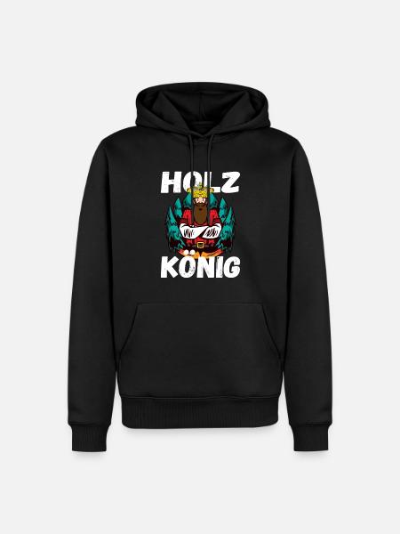 Holz König - Männer Premium Bio Hoodie - Schwarz