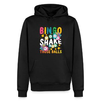 Bingo Shake These Balls pour un joueur de bingo - Sweat à capuche Premium bio Homme - noir - Devant - Nico (187cm)