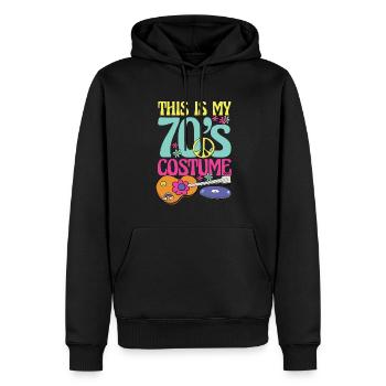 Ceci est mon costume des années 70 pour tous ceux qui aiment les années 70 - Sweat à capuche Premium bio Homme - noir - Devant - Nico (187cm)