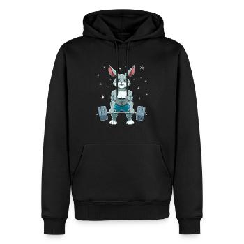 Hase Gewichtheben Fitness-Studio - Männer Premium Bio Hoodie - Schwarz - Vorne - Nico (187cm)
