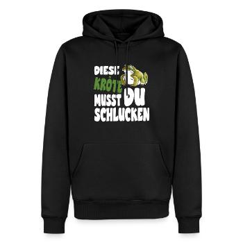 Diese Kröte musst du schlucken für eine Kröten - Männer Premium Bio Hoodie - Schwarz - Vorne - Nico (187cm)