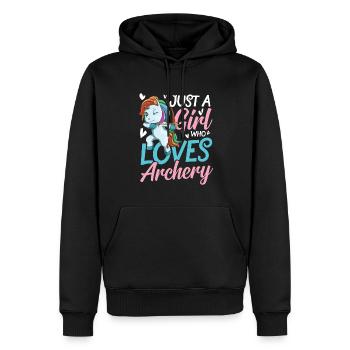 Niedliches Einhorn Pfeil Bogen für eine - Männer Premium Bio Hoodie - Schwarz - Vorne - Nico (187cm)