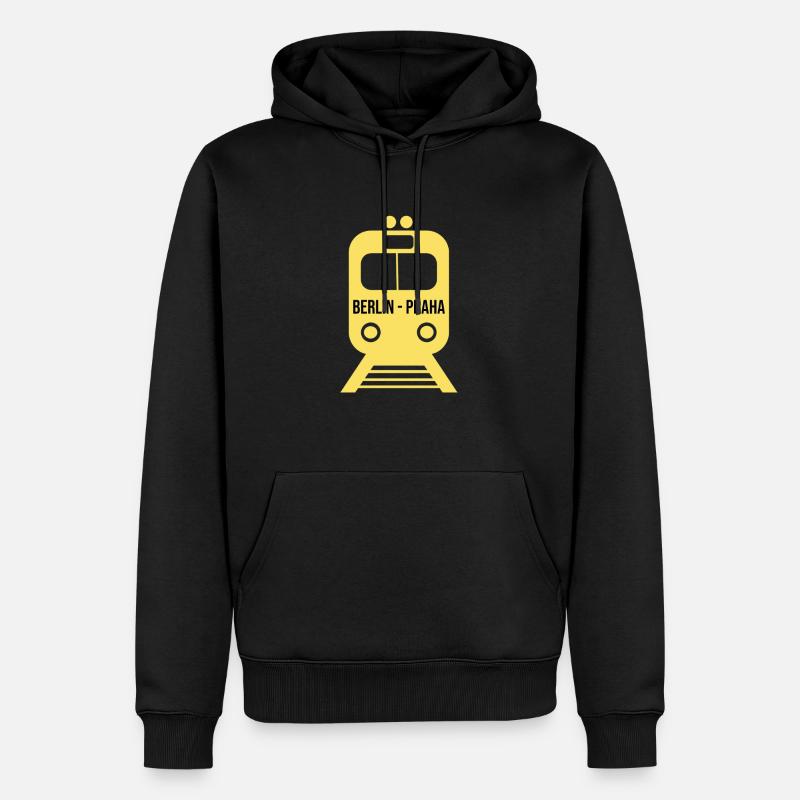 Berlin - Praha - Männer Premium Bio Hoodie - Schwarz