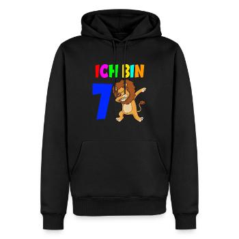 Ich bin 7 - Männer Premium Bio Hoodie - Schwarz - Vorne - Nico (187cm)