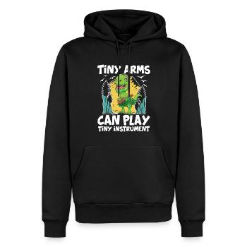 Tiny Arms Can Play Tiny Instrument - Männer Premium Bio Hoodie - Schwarz - Vorne - Nico (187cm)
