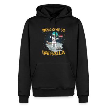 Welcome to Valhalla - Männer Premium Bio Hoodie - Schwarz - Vorne - Nico (187cm)
