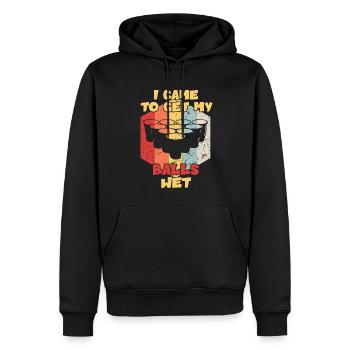 I came to get my Balls wet / Bierpong - Männer Premium Bio Hoodie - Schwarz - Vorne - Nico (187cm)