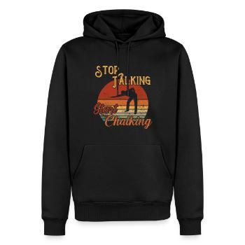 Arrêtez de parler Commencez à crayer / Billard Snooker - Sweat à capuche Premium bio Homme - noir - Devant - Nico (187cm)