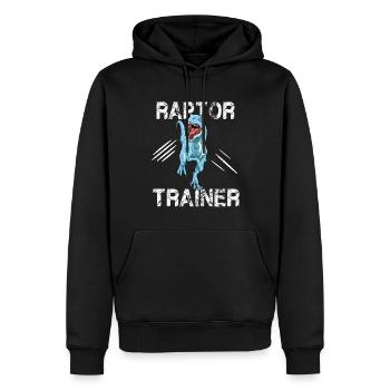 Raptor Trainer Dinosaurier Velociraptor Dino - Männer Premium Bio Hoodie - Schwarz - Vorne - Nico (187cm)