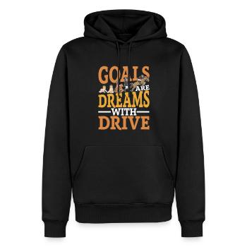 Goals Are Dreams With Drive für einen Reiter und - Männer Premium Bio Hoodie - Schwarz - Vorne - Nico (187cm)