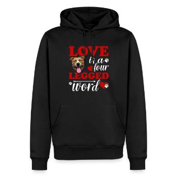 Staffordshire Terrier Liebe Vierbeiner Wort - Männer Premium Bio Hoodie - Schwarz - Vorne - Nico (187cm)
